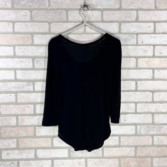 Ag Adriano Goldschmield Black Jaxon 3/4 sleeve Scoopneck Tee Size S - Picture 10 of 10